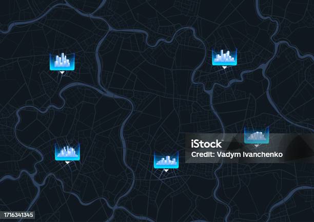 Urban State Routes Urban Map For Travel Multiple Destinations With Location System ...