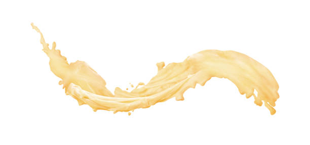 Cheese splash isolated on a white background stock photo