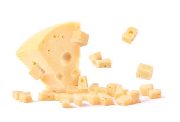 istock A large piece of cheese is broken into small pieces in isolation on a white background 1716369265