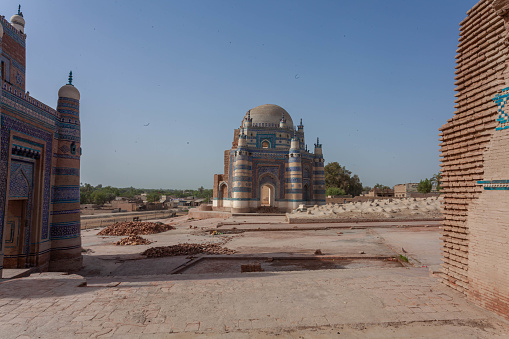 A beautiful view of the Taj Mahal mausoleum in India