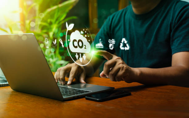 Reduce Co2 Emissions concepts, Global Warming, and Climate Change Energy Conservation, Sustainable Development, Earth Day. Long-term sustainability and societal impact, No toxic gases