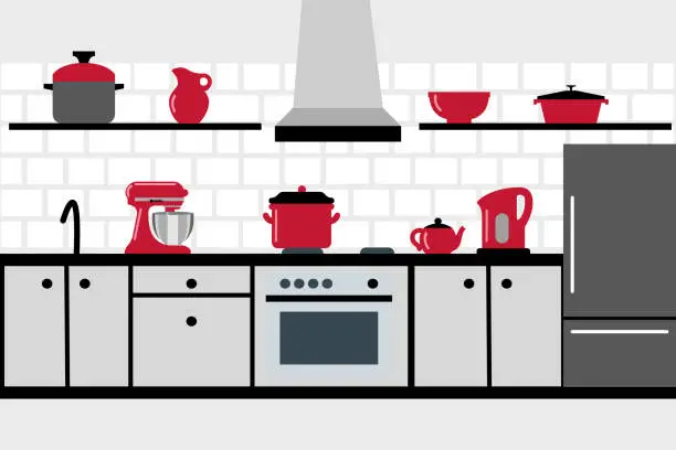 Vector illustration of Kitchen interior