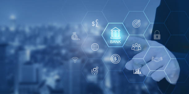 istock Business global internet connection application technology and digital marketing, Financial and banking, Digital link tech, big data. 1716440192