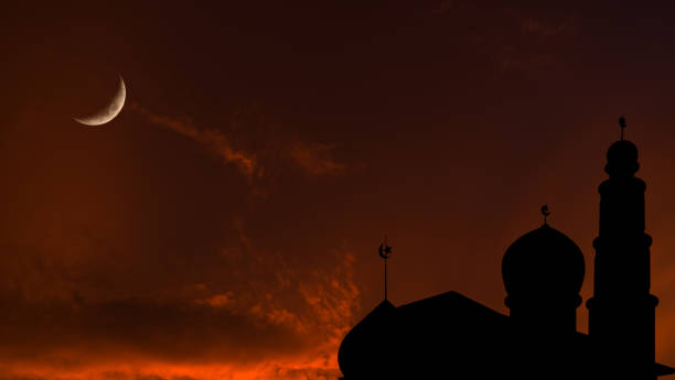istock Mosque Dome Crescent Moon Dark Night Sky Background Prophet Israa Mecca Mohammed Ramadan Isra Palestine Travel Card sheikh Ramadan Grand Uae Abstract Arab Islamic emirates Architecture Kareem 1716475088