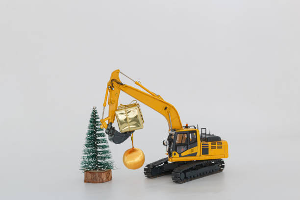 istock Christmas ornament with Excavator model 1716496653