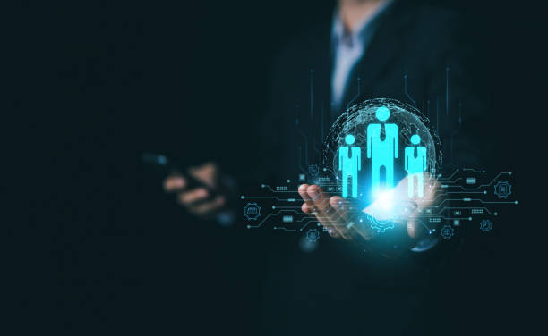 istock Customer relationship management, CRM. Businessman use smartphone with global structure customer internet network technology. Human Resource, HR. Customer service, Data exchanges development. 1716501748