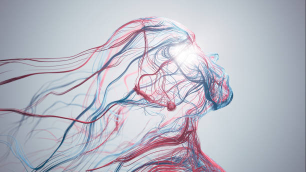 istock Abstract Human Face - Artificial Intelligence, Psychology, Technology, Blood Flow - Red And Blue 1716504034