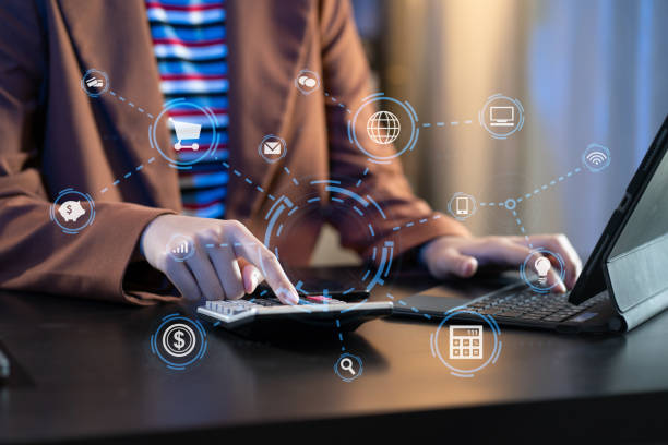istock Women are using calculators to calculate office income. 1716505130