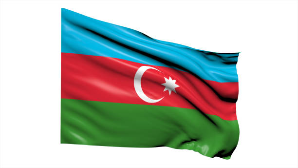 istock Azerbaijan flag fluttering in the wind on white background. 1716509140