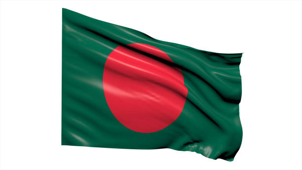 istock Bangladesh flag fluttering in the wind on white background. 1716509143