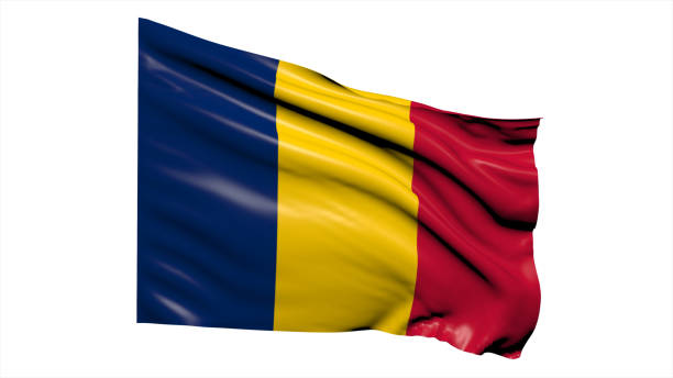 istock Chad flag fluttering in the wind on white background. 1716509196