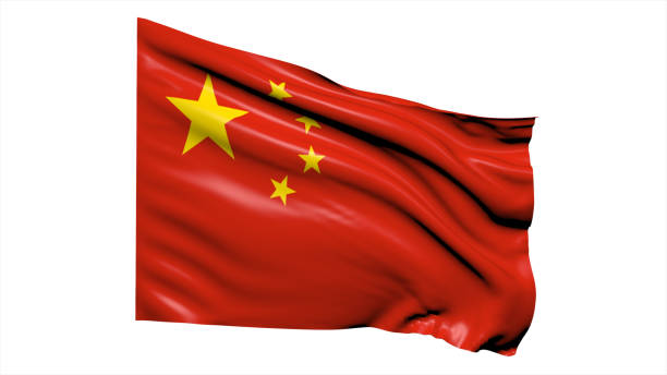 istock China flag fluttering in the wind on white background. 1716509204