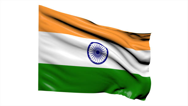 istock India flag fluttering in the wind on white background. 1716509329