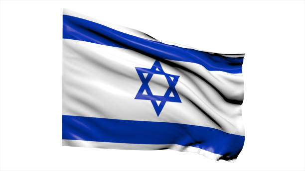 istock Israel flag fluttering in the wind on white background. 1716509348