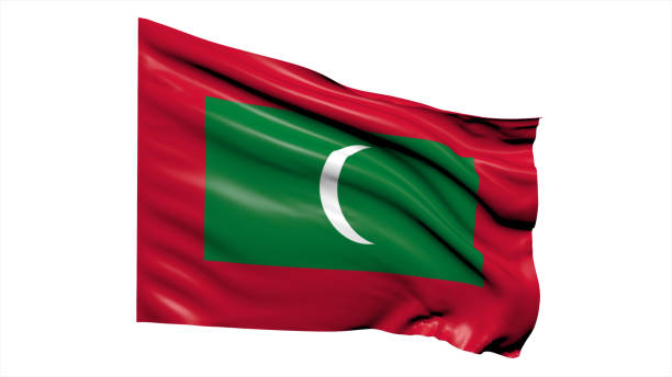istock Maldives flag fluttering in the wind on white background. 1716513299