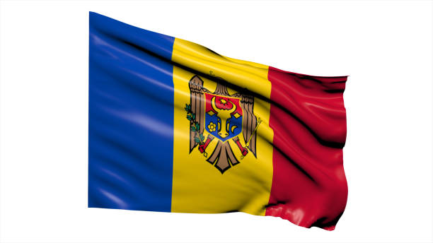 istock Moldova flag fluttering in the wind on white background. 1716513318
