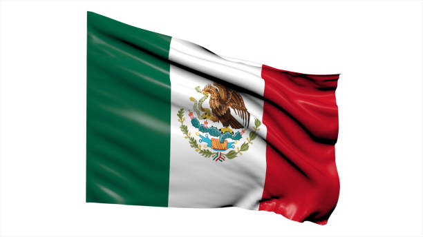 istock Mexico flag fluttering in the wind on white background. 1716513322