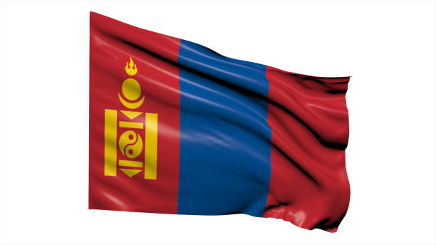 istock Mongolia flag fluttering in the wind on white background. 1716513329