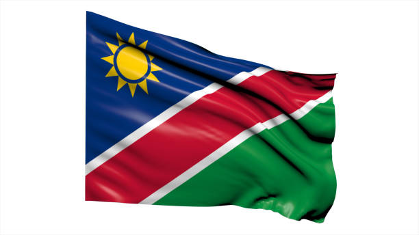 istock Namibia flag fluttering in the wind on white background. 1716513438