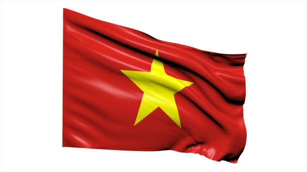 istock Vietnam flag fluttering in the wind on white background. 1716515549