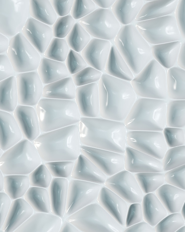 Grey honeycomb surface with cells of different sizes and shapes. Abstract background, three dimensional digitally generated picture