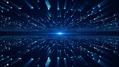 Blue Data Flow Image 3d Blue Data Flow 3d Digital Space High Tech Background Glow Particles ...