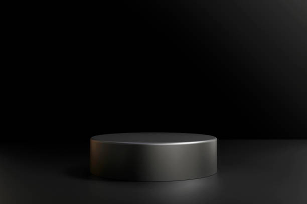 istock Abstract product presentation pedestal podium platforms for advertising and e-commerce on dark background 1716560791