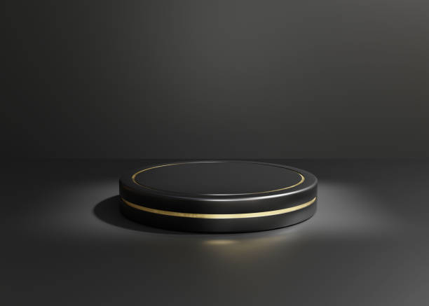 istock Abstract product presentation pedestal podium platforms for advertising and e-commerce on dark background 1716561338