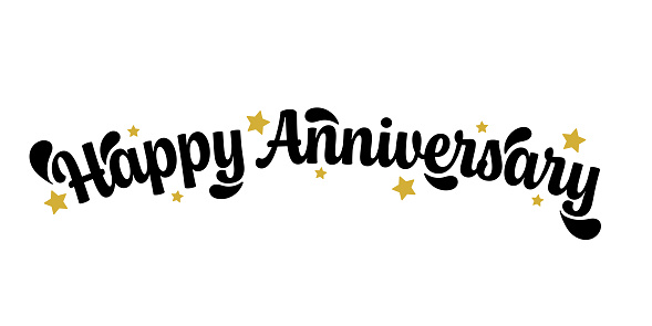 Happy Anniversary Lettering Calligraphy Banner, Poster, Card Vector Illustration.