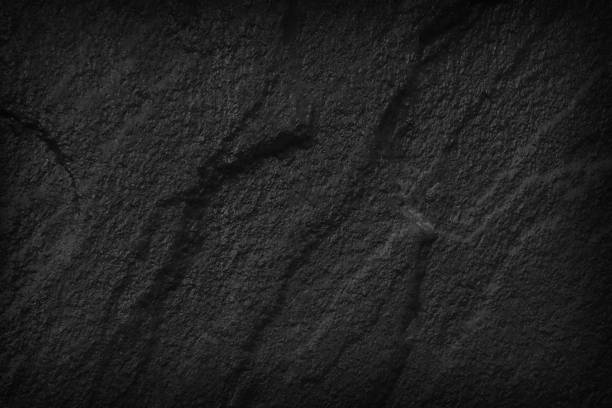 istock Dark gray black slate stone background or texture, horizontal shape with space for design. Web banner. Wide. Panoramic. Website header 1716601051