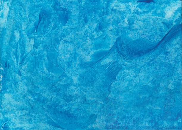 istock With the painting iron painted abstract wax encaustic pattern in blue 1716602240