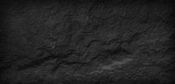 istock Dark gray black slate stone background or texture, horizontal shape with space for design. Web banner. Wide. Panoramic. Website header 1716604503