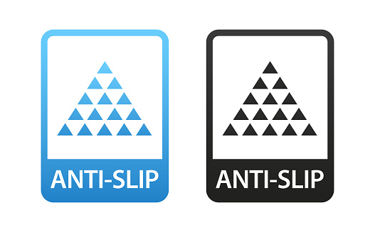 Anti slip logo design vector. Suitable for product label and warning symbol. Vector illustration