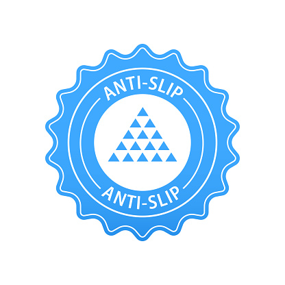 Anti slip logo design vector. Suitable for product label and warning symbol. Vector illustration