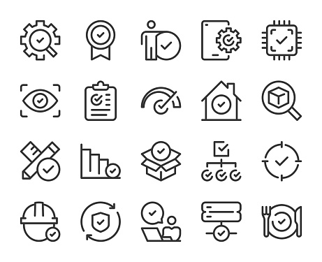 Inspection Line Icons Vector EPS File.