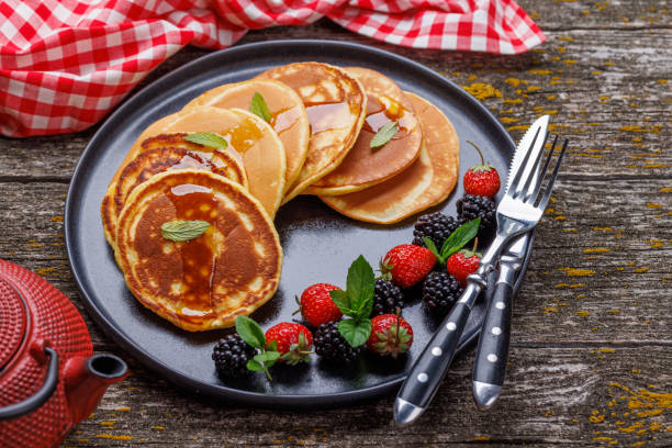 istock Tasty homemade pancakes with berries 1716653795