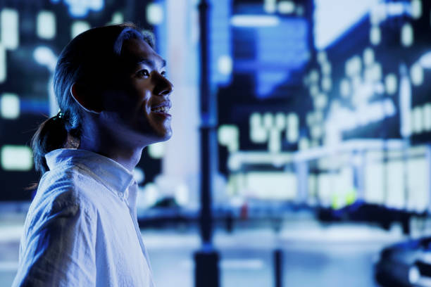 istock Man visits city at night 1716721229