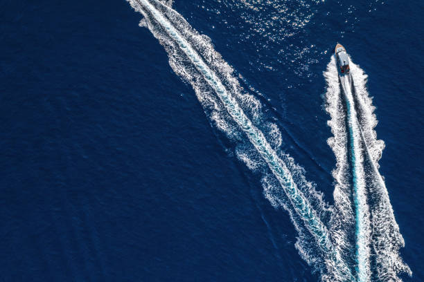 istock Speedboat racing along the open sea 1716772434