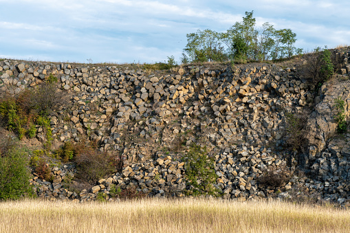 Basalt columns in an abandoned quarry