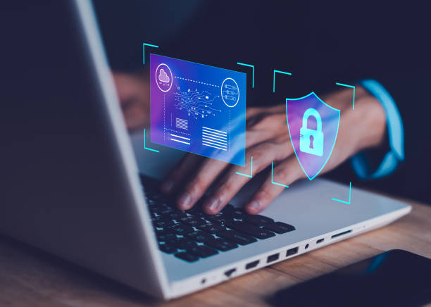 istock Cyber security and cybercrime. System hacked with Master key lock on laptop, notebook. Cyber attack on computer network, Virus, Spyware, Malware or Malicious software. 1716849028