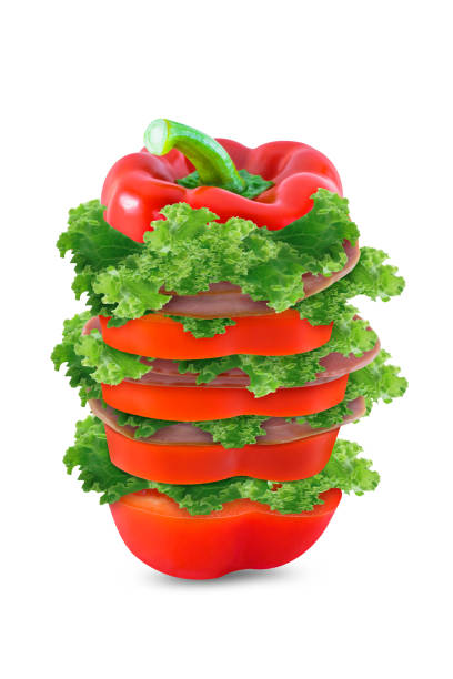 istock Bell pepper sandwich with bacon,ham and cheese. 1716853351