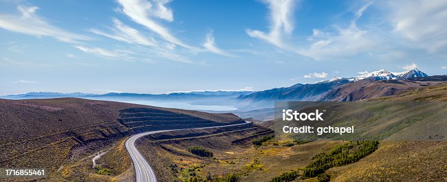 istock Aerial view of road to Mono Lake during Autumn 1716855461