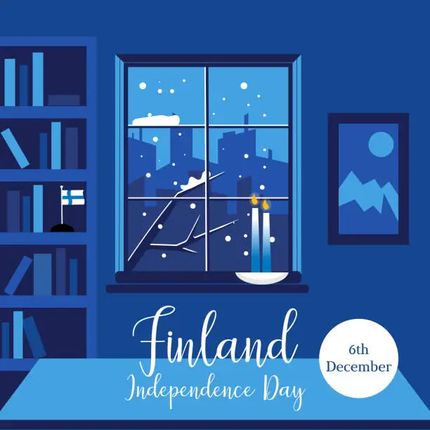 Vector illustration of Finland illustration for Independence Day