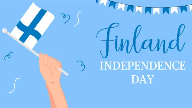 Vector illustration of Finland Independence day banner