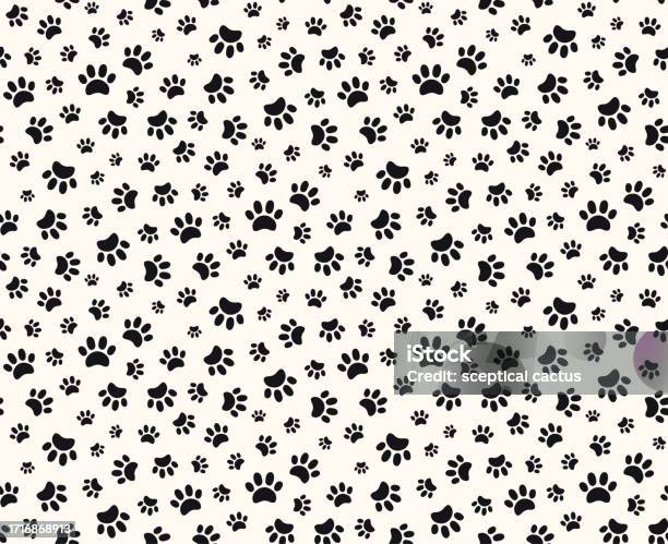 Paw Pattern Gui Simple Dog Paw Print Seamless Pattern Stock Illustration - Download ...