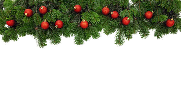 istock Christmas tree border and ornaments decoration isolated on white transparent 1716871173