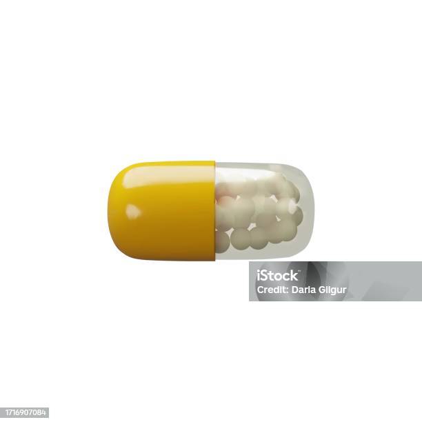 Codical Pill Vector Yellow Horizontal 3d Medical Pill Stock Illustration - Download ...