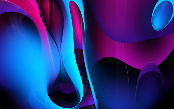 istock 3d render abstract art 3d background part surreal alien flower in curve wavy round and spherical lines forms in transparent fluorescent plastic material with glowing pink blue and purple color inside 1716913927