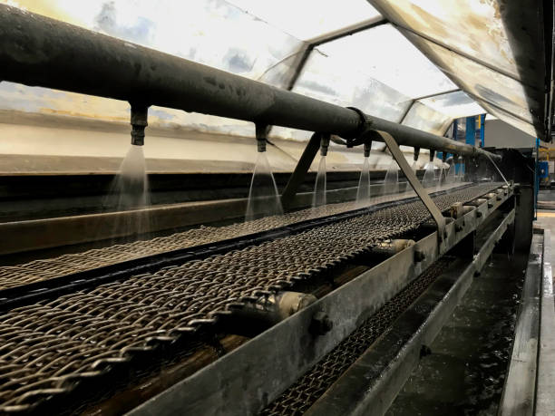 istock After the rubber profile out off the extrusion line, it is cooled by spraying cold water. 1716920686