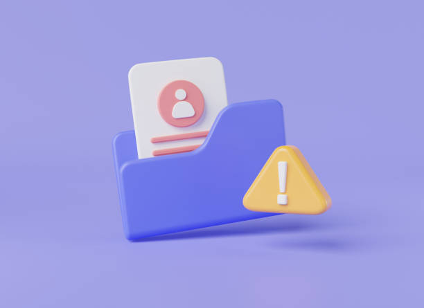 Hacking personal information and credit card detail. Personal Information folder, Cyber thief, hacker, phishing, Stealing of Private Data Concept. Cyber Security. Data protection. 3d icon render
